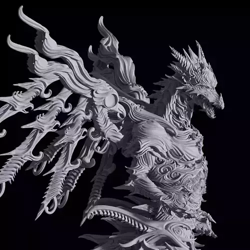 3D Game Assets 3D print model Dragon Figure 3D print model