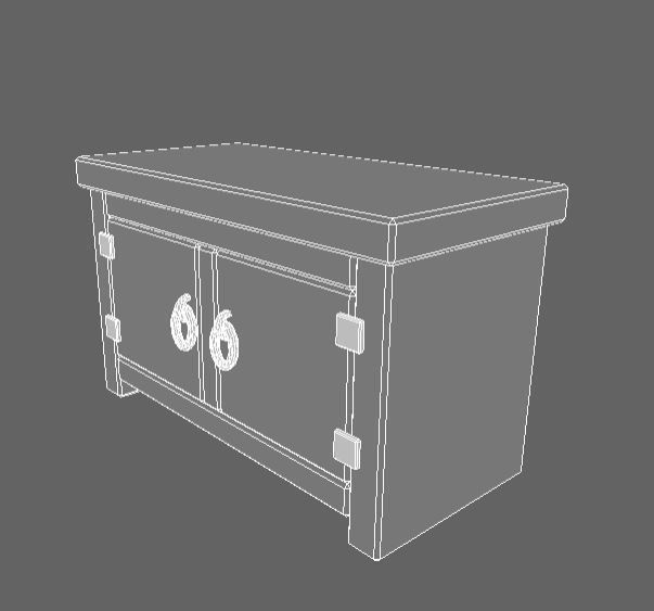 Chest Of Drawers Low-poly 3D model_7