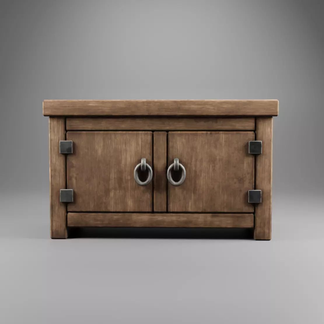 Chest Of Drawers Low-poly 3D model_0