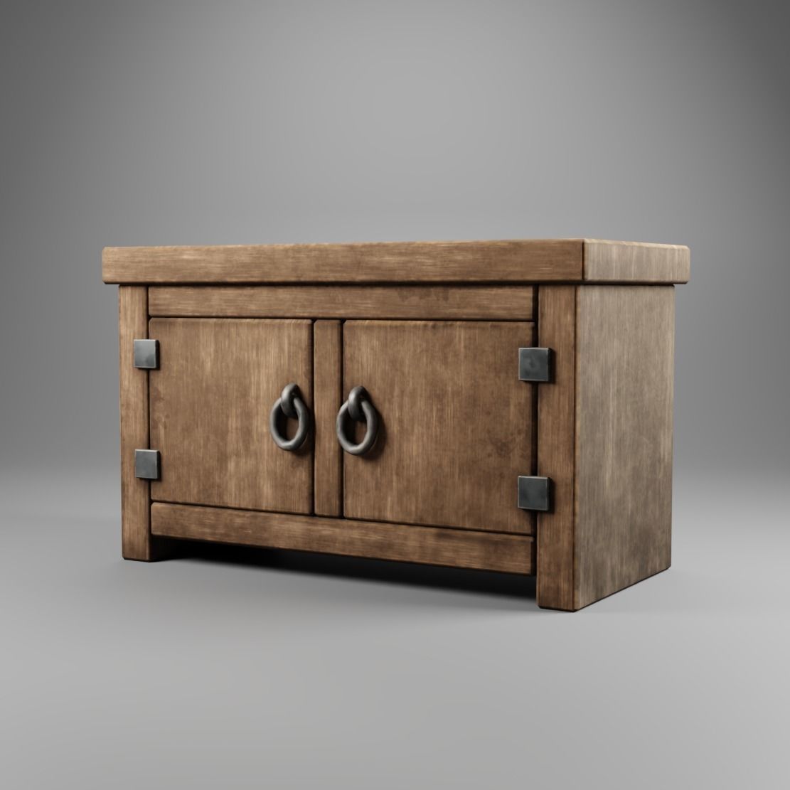 Chest Of Drawers Low-poly 3D model_1