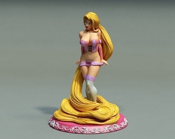 RAPUNZEL disney figurine with long blonde hair 3D print model