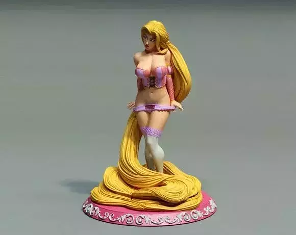 RAPUNZEL disney figurine with long blonde hair