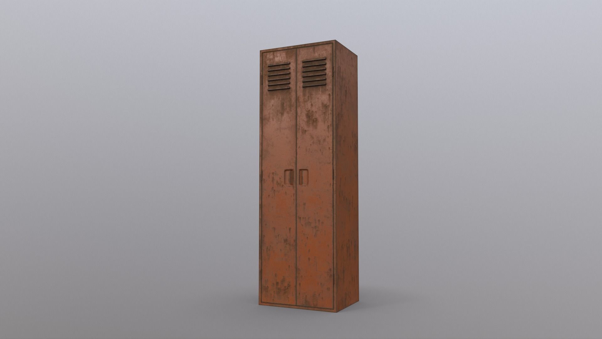 PBR School Gym Locker 09 - Orange Low-poly 3D model_16