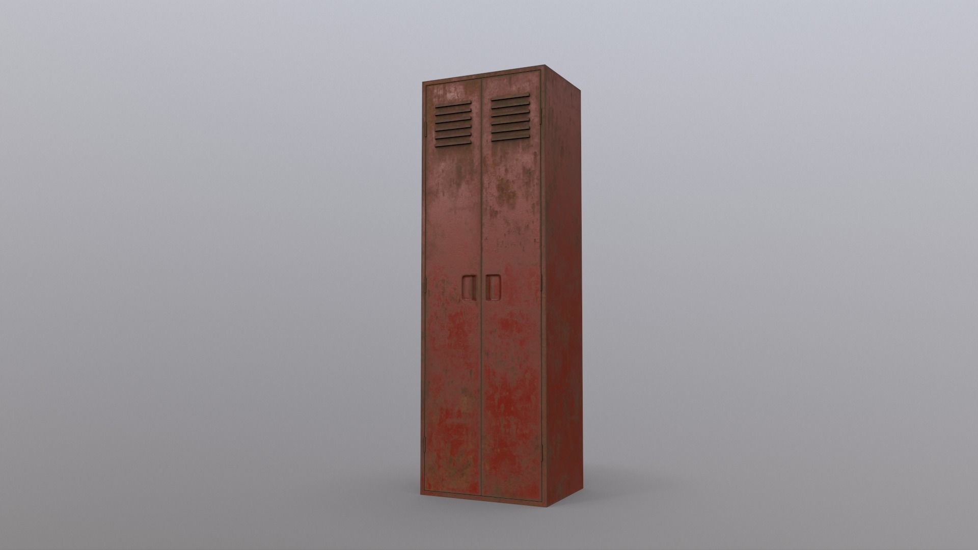 PBR School Gym Locker 09 - Red Low-poly 3D model_16