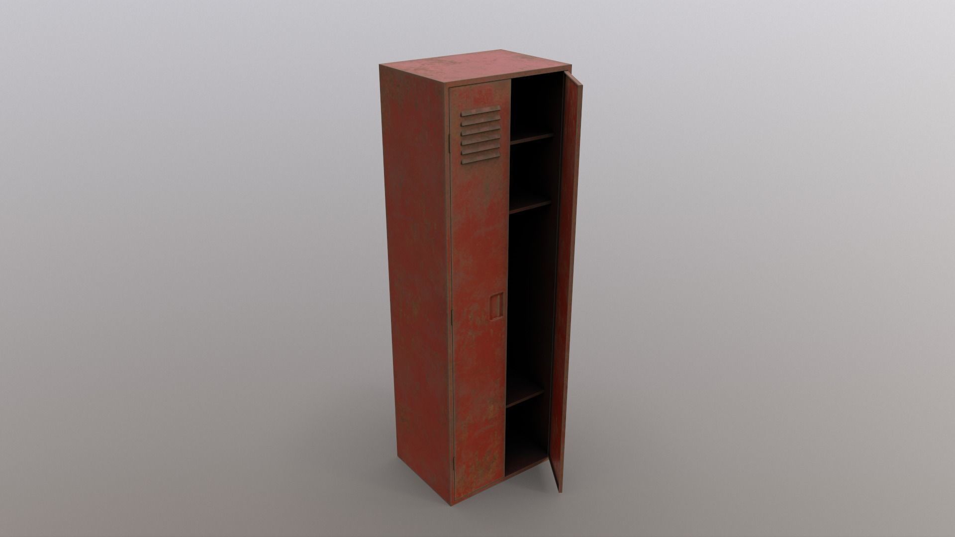 PBR School Gym Locker 09 - Red Low-poly 3D model_10