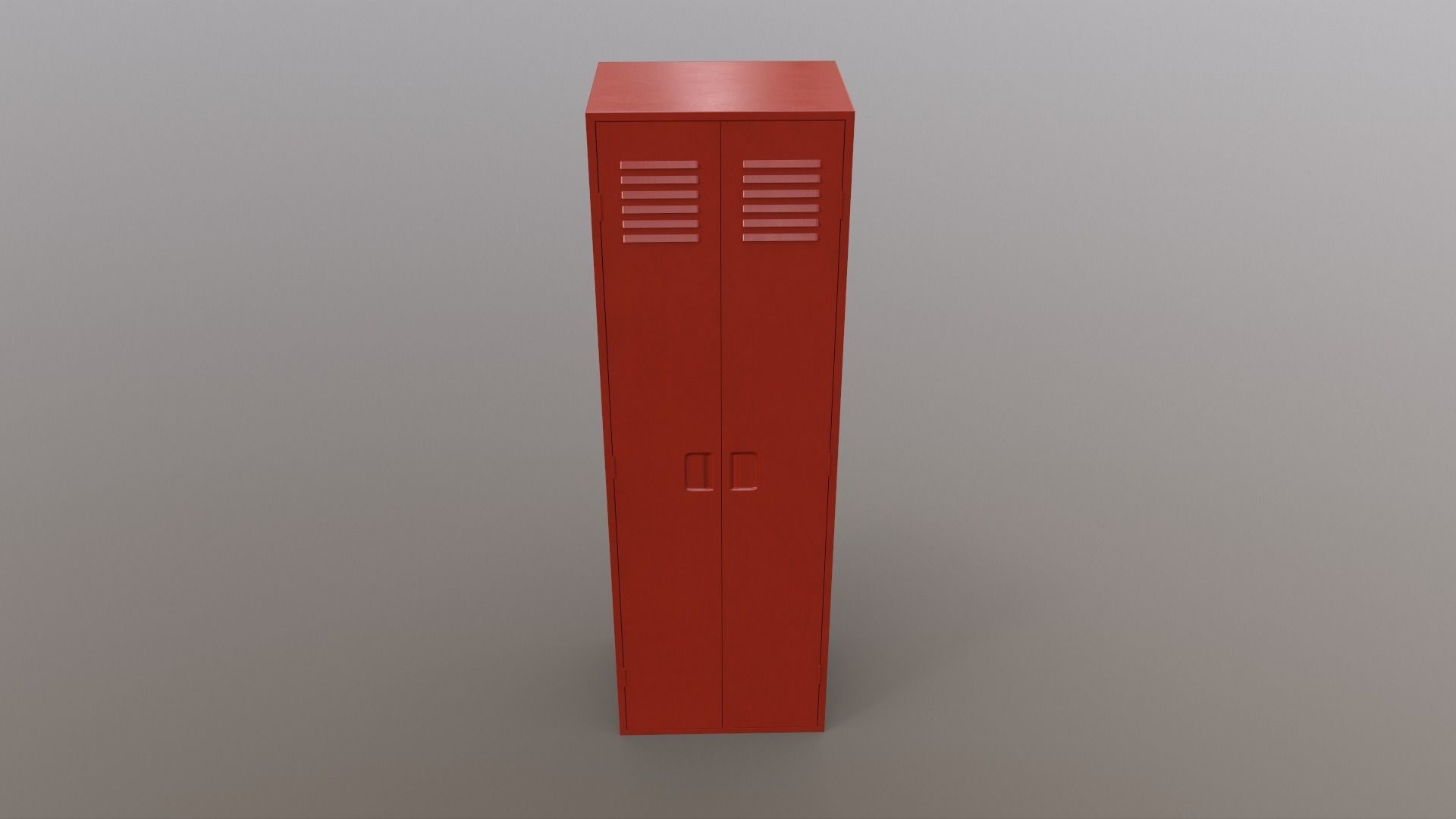 PBR School Gym Locker 09 - Red Low-poly 3D model_2
