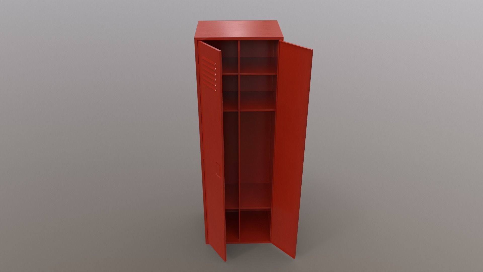 PBR School Gym Locker 09 - Red Low-poly 3D model_4