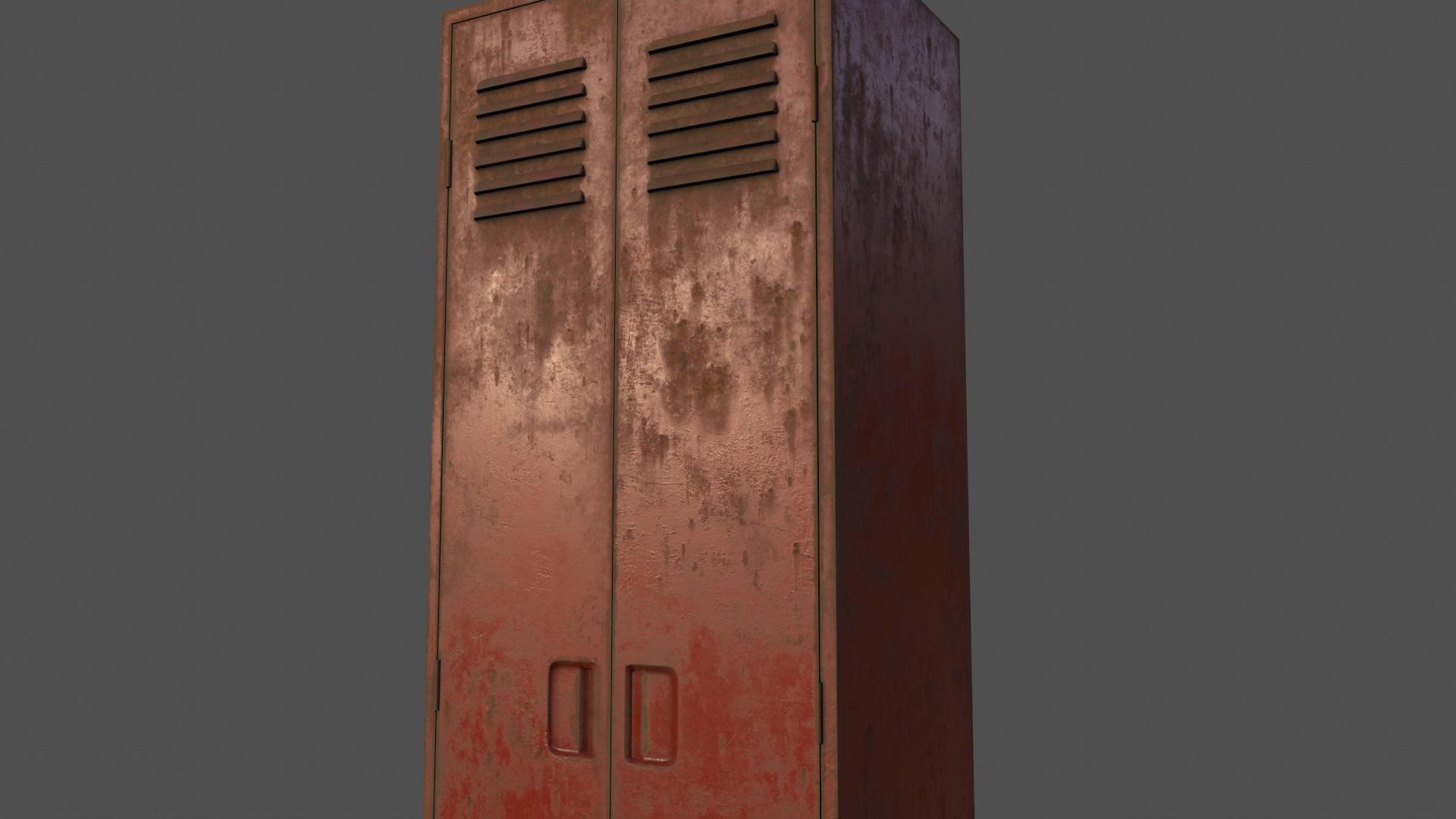 PBR School Gym Locker 09 - Red Low-poly 3D model_19
