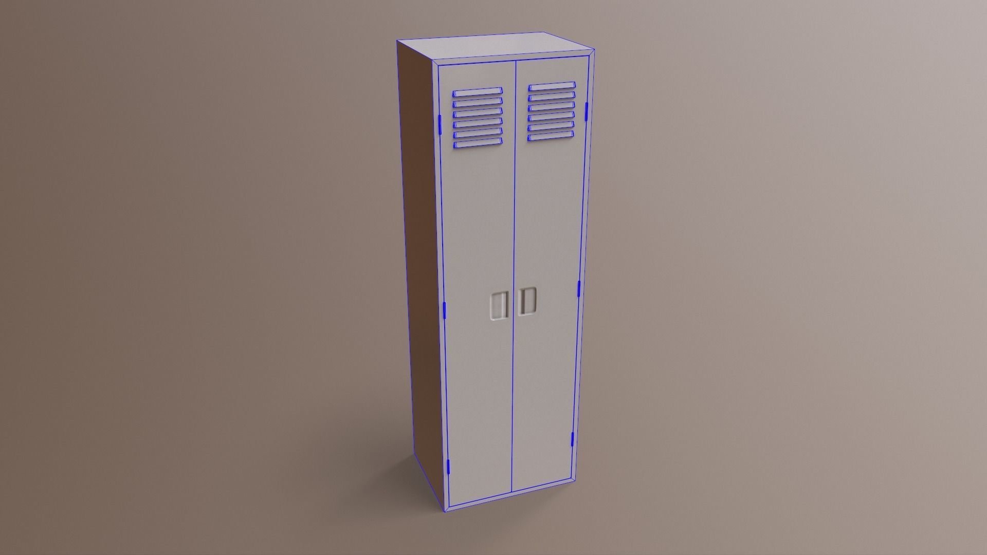 PBR School Gym Locker 09 - Red Low-poly 3D model_24