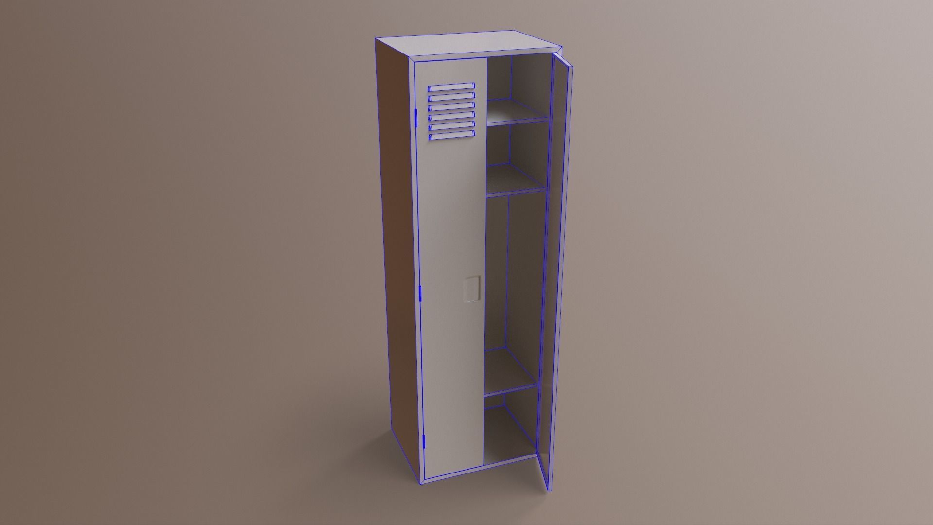 PBR School Gym Locker 09 - Red Low-poly 3D model_25