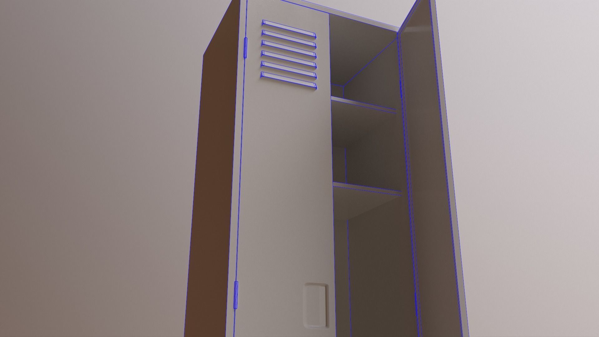 PBR School Gym Locker 09 - Red Low-poly 3D model_26
