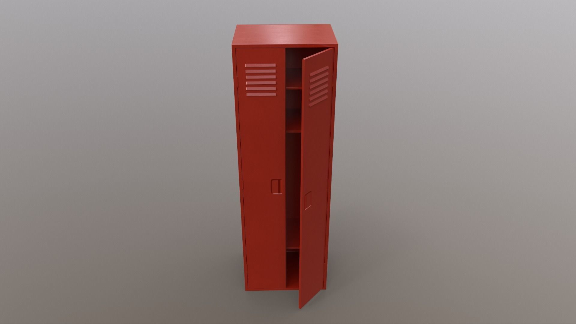 PBR School Gym Locker 09 - Red Low-poly 3D model_3