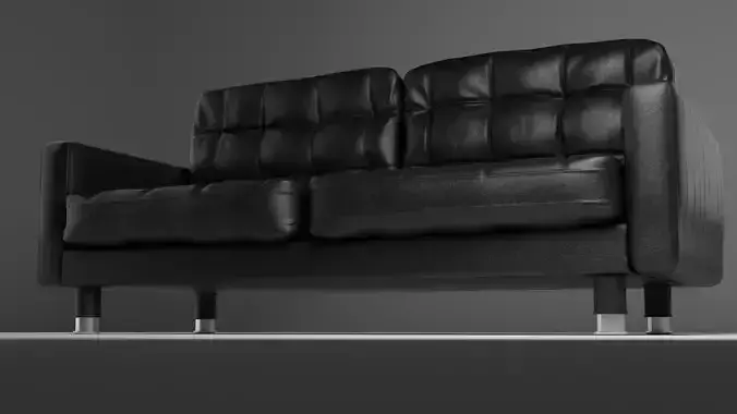 Leather 2-Seater Sofa 3D model