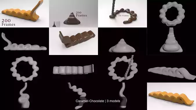 Caramel-Chocolate-Pack chocolate frame 3D Model Collection
