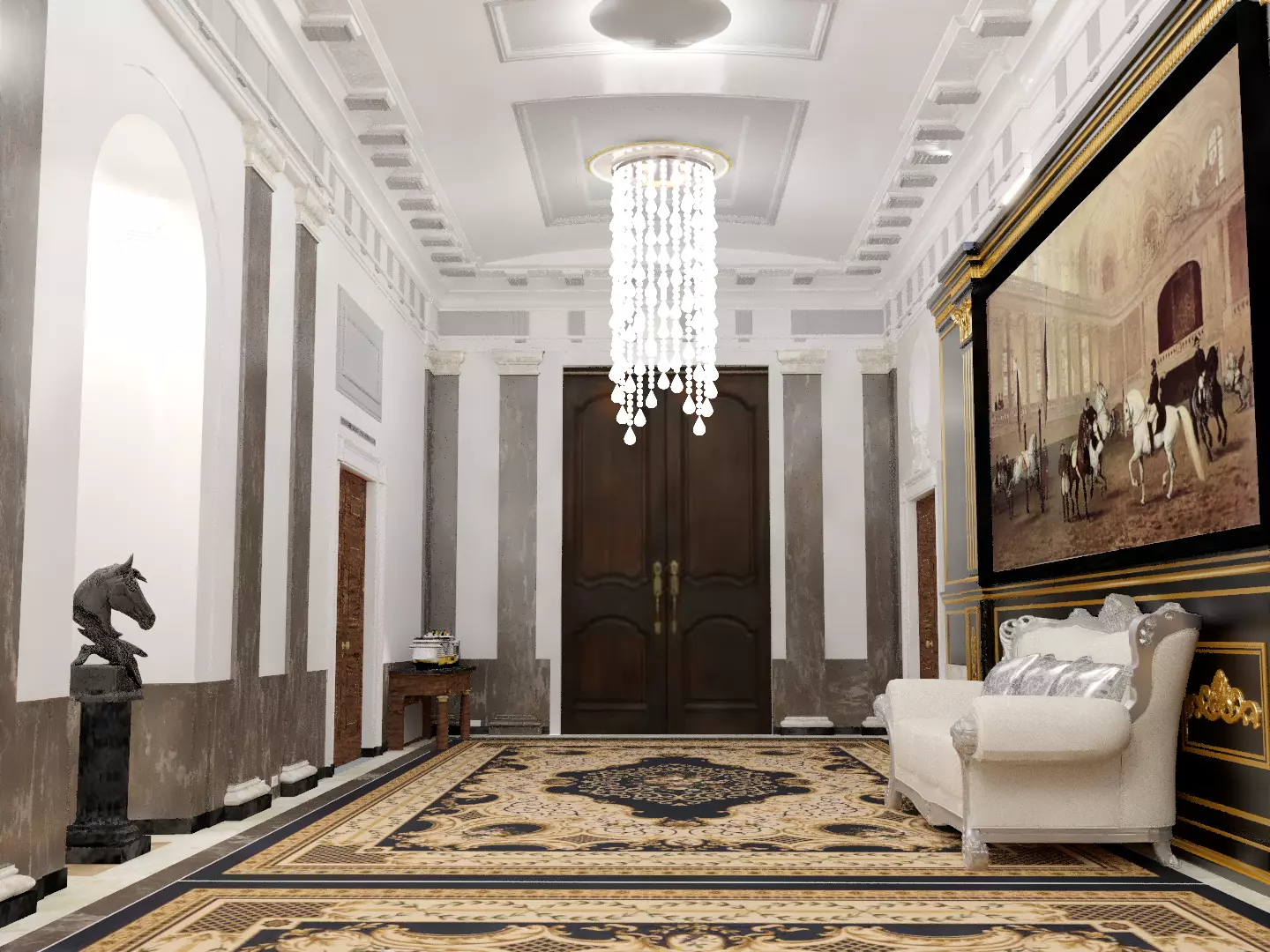 360 VR tour file and rendering of interior Restaurant entrance 3D model_0