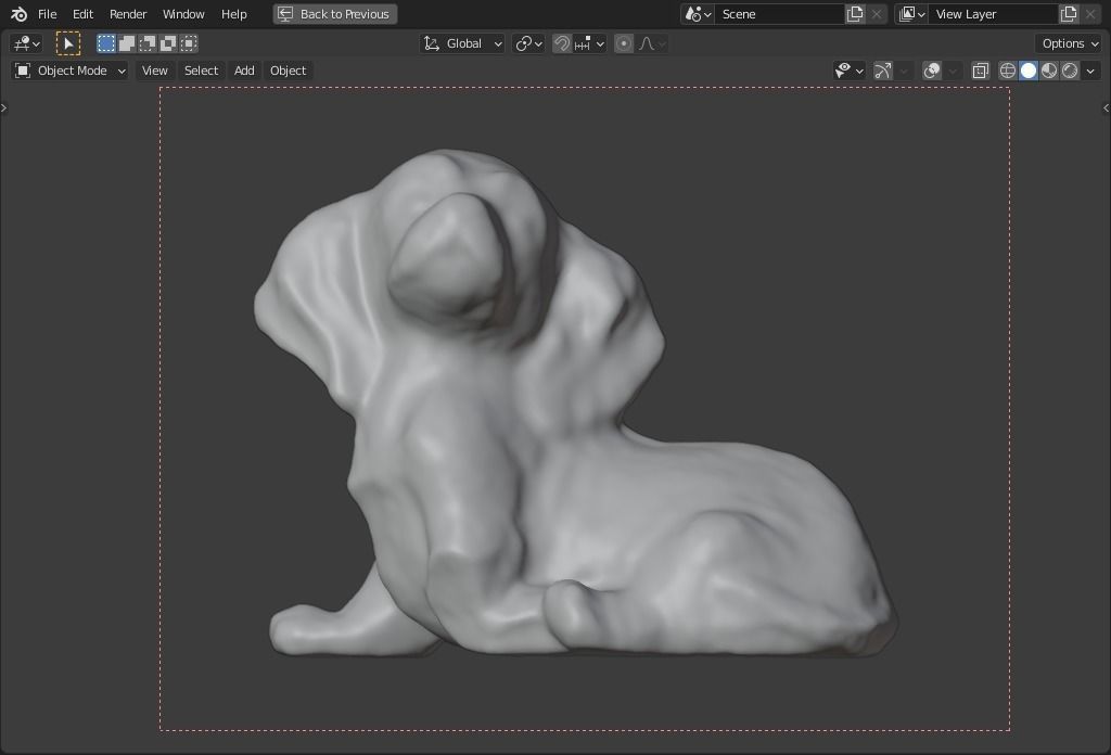 plaster dog Low-poly 3D model_7