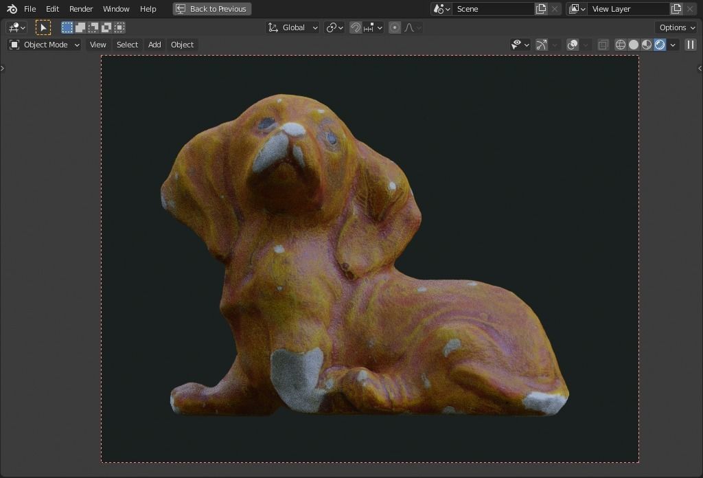 plaster dog Low-poly 3D model_3
