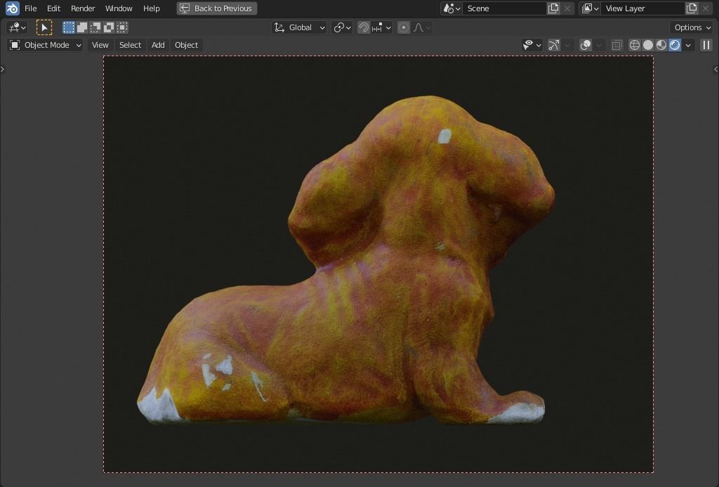 plaster dog Low-poly 3D model_2