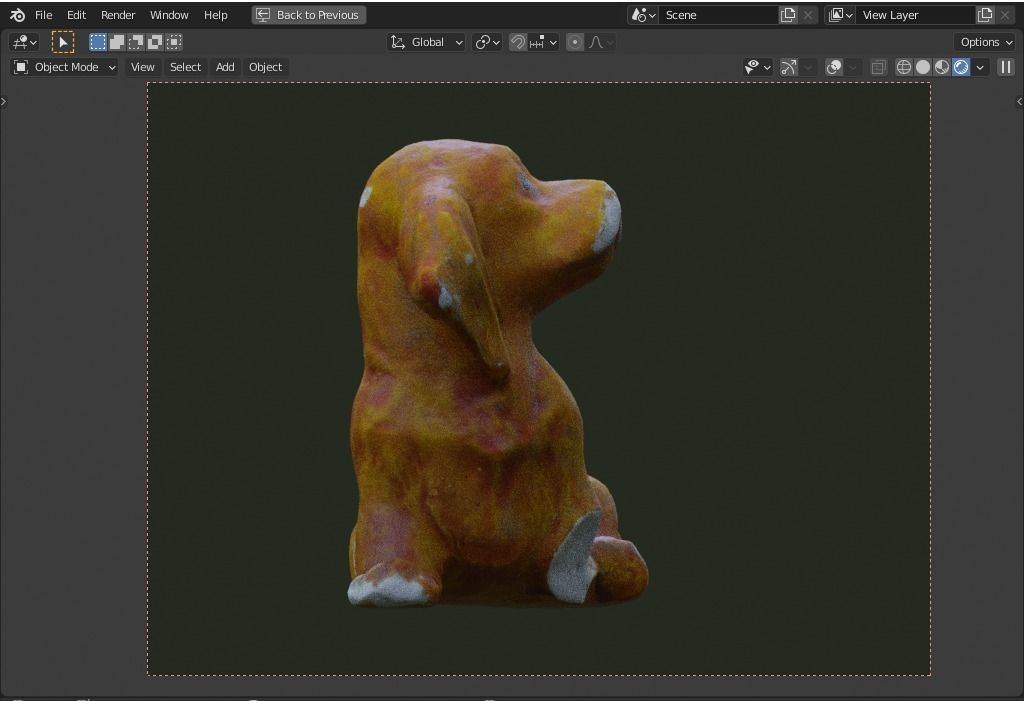 plaster dog Low-poly 3D model_4