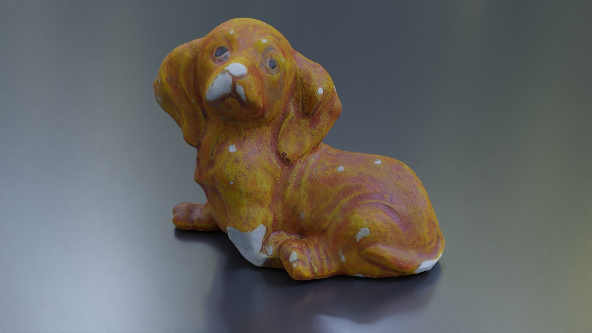 plaster dog Low-poly 3D model_1