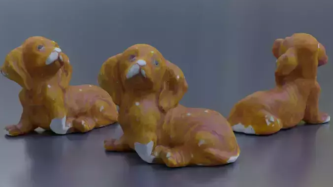 plaster dog Low-poly 3D model