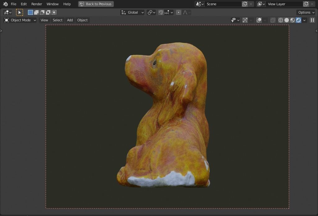 plaster dog Low-poly 3D model_5