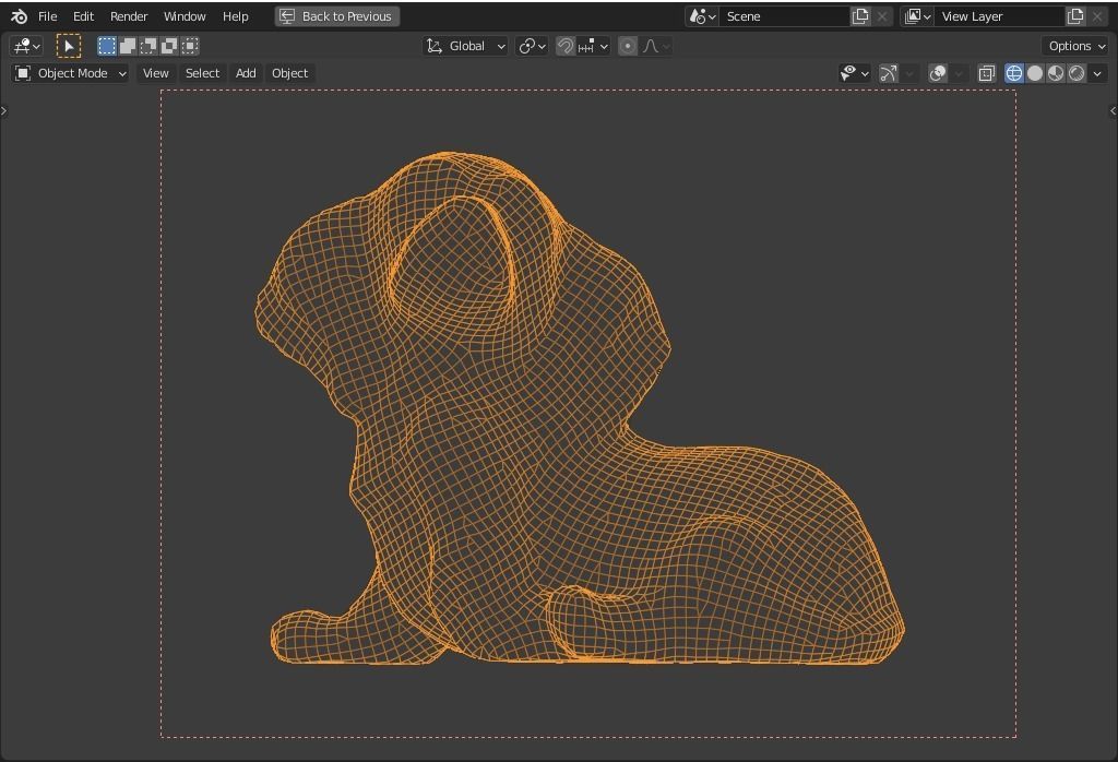 plaster dog Low-poly 3D model_12