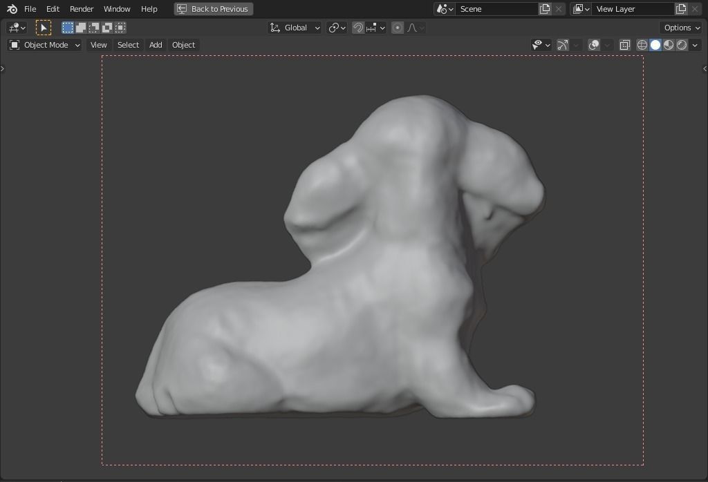plaster dog Low-poly 3D model_6