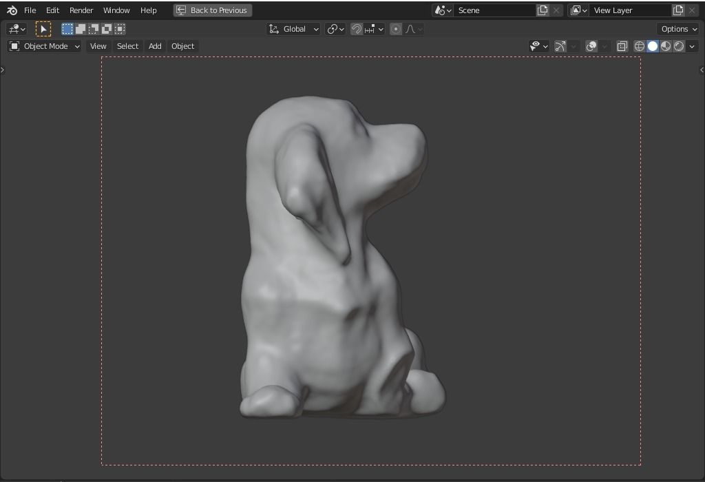 plaster dog Low-poly 3D model_8