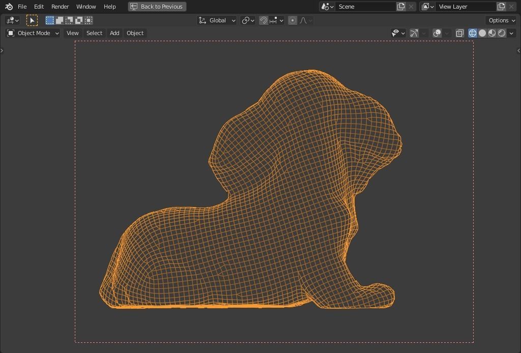 plaster dog Low-poly 3D model_11