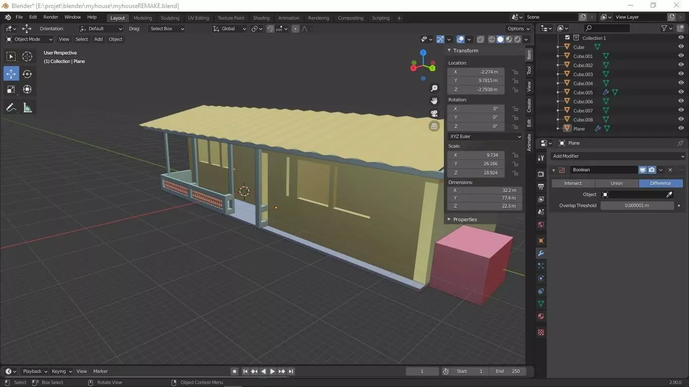 Lowpoly house Free 3D model