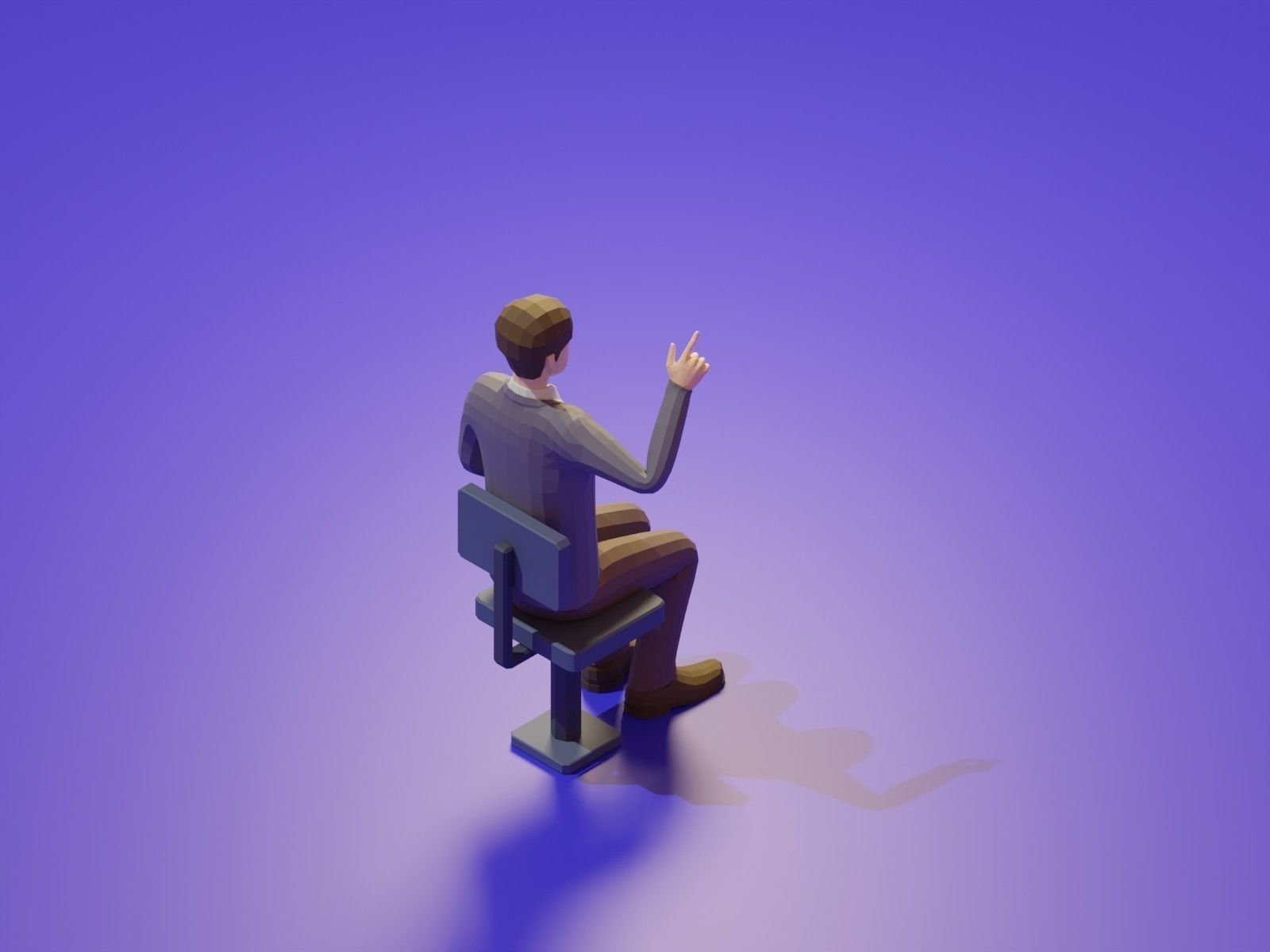 Low Poly 3D Stylized Character Business People Isometric Set Low-poly 3D model_7