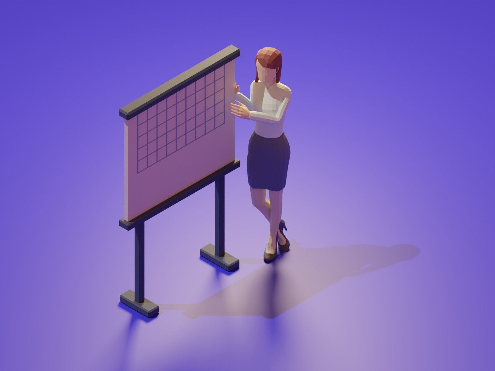Low Poly 3D Stylized Character Business People Isometric Set Low-poly 3D model_8