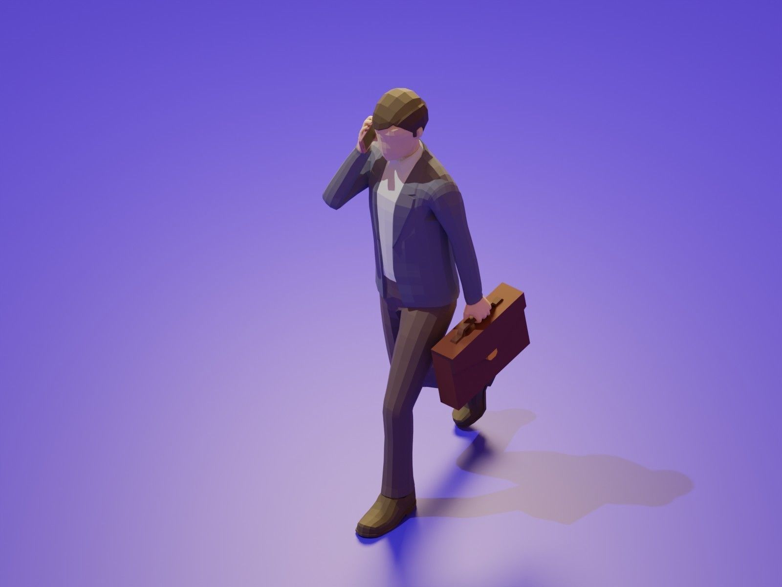 Low Poly 3D Stylized Character Business People Isometric Set Low-poly 3D model_6