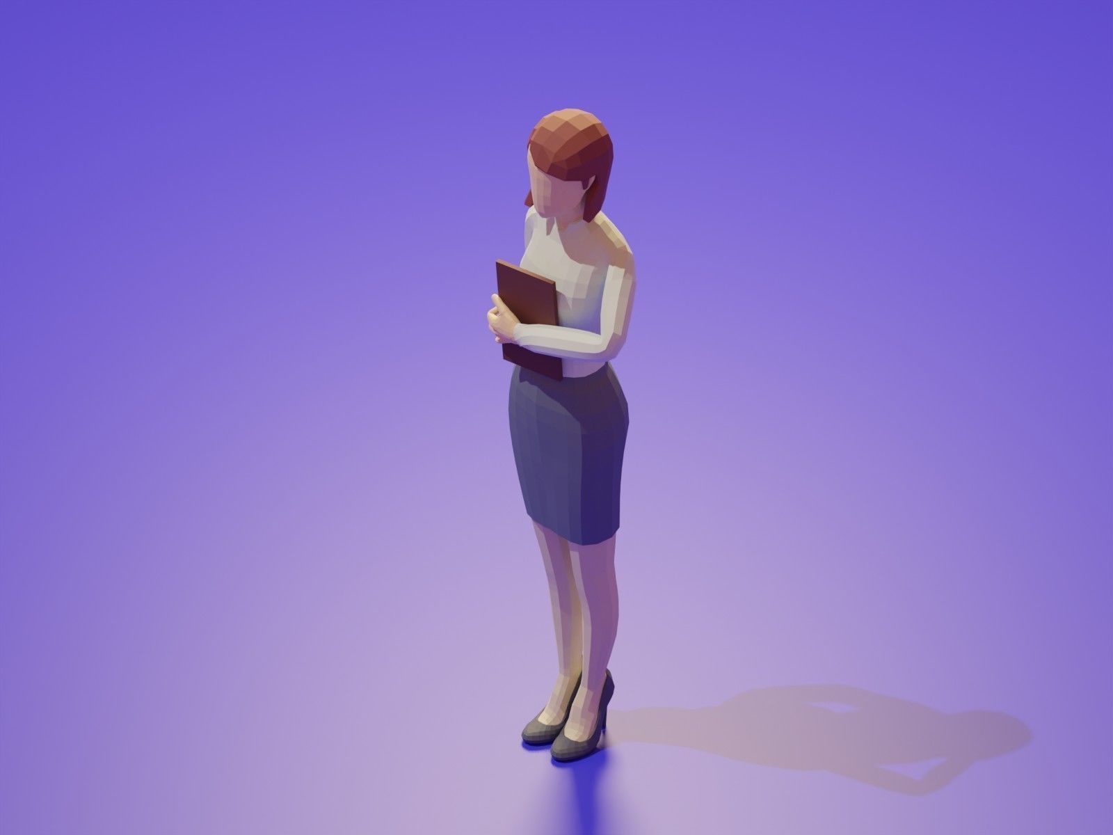 Low Poly 3D Stylized Character Business People Isometric Set Low-poly 3D model_9