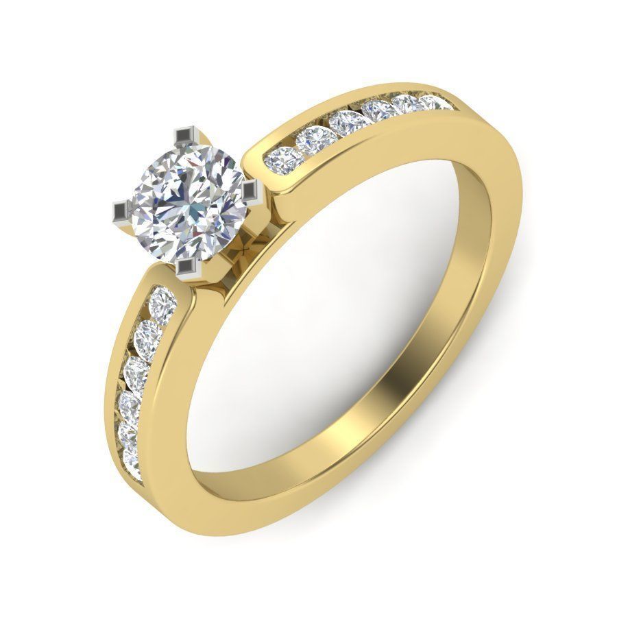 solitaire Engagement Rings 3dm stl render detail 3D print model 3D print model_1