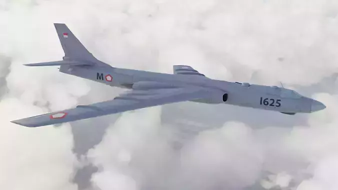 Tupolev TU-16 Indonesian Air Force AURI Low Poly 3D model Low-poly 3D model