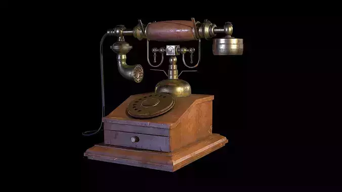Old Rotary Phone Low-poly 3D model