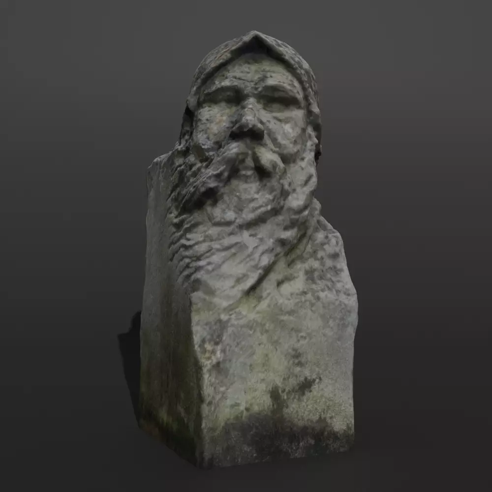 Game Ready Stone Statue Three LODS Free low-poly 3D model