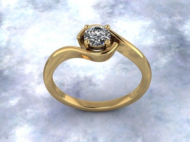 solitaire ring 3D print model