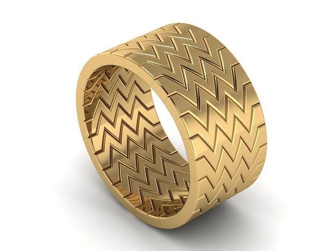 zigzag ring 3D print model