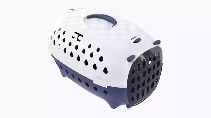 Travel pet carrier blue white 