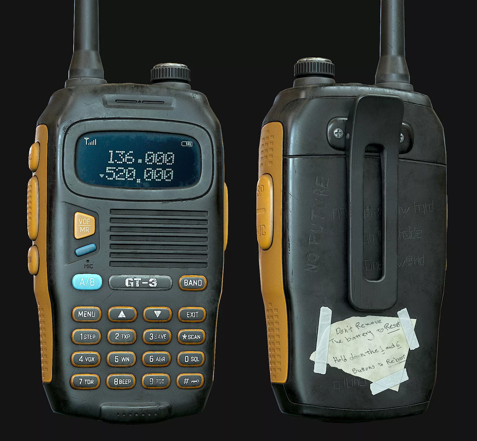 Game-Ready Radio two walkie talkies Low-poly 3D model