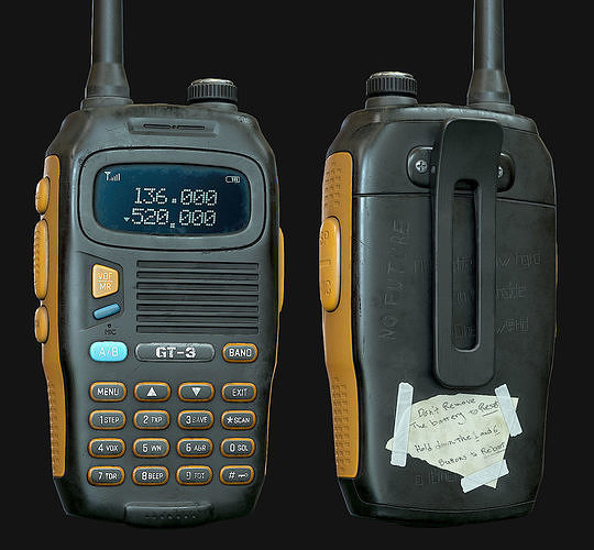Game-Ready Radio two walkie talkies Low-poly 3D model