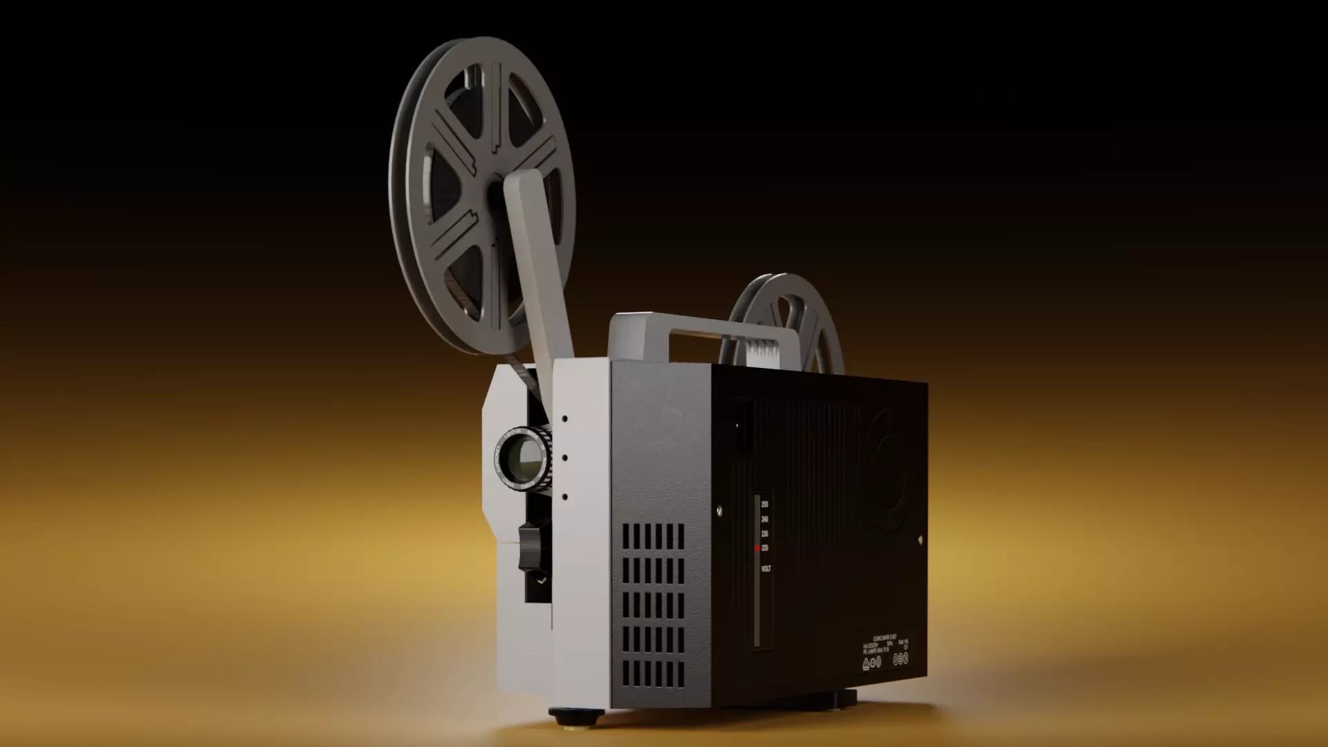Eumig Mark S 807 Super Single Projector Low-poly 3D model_5