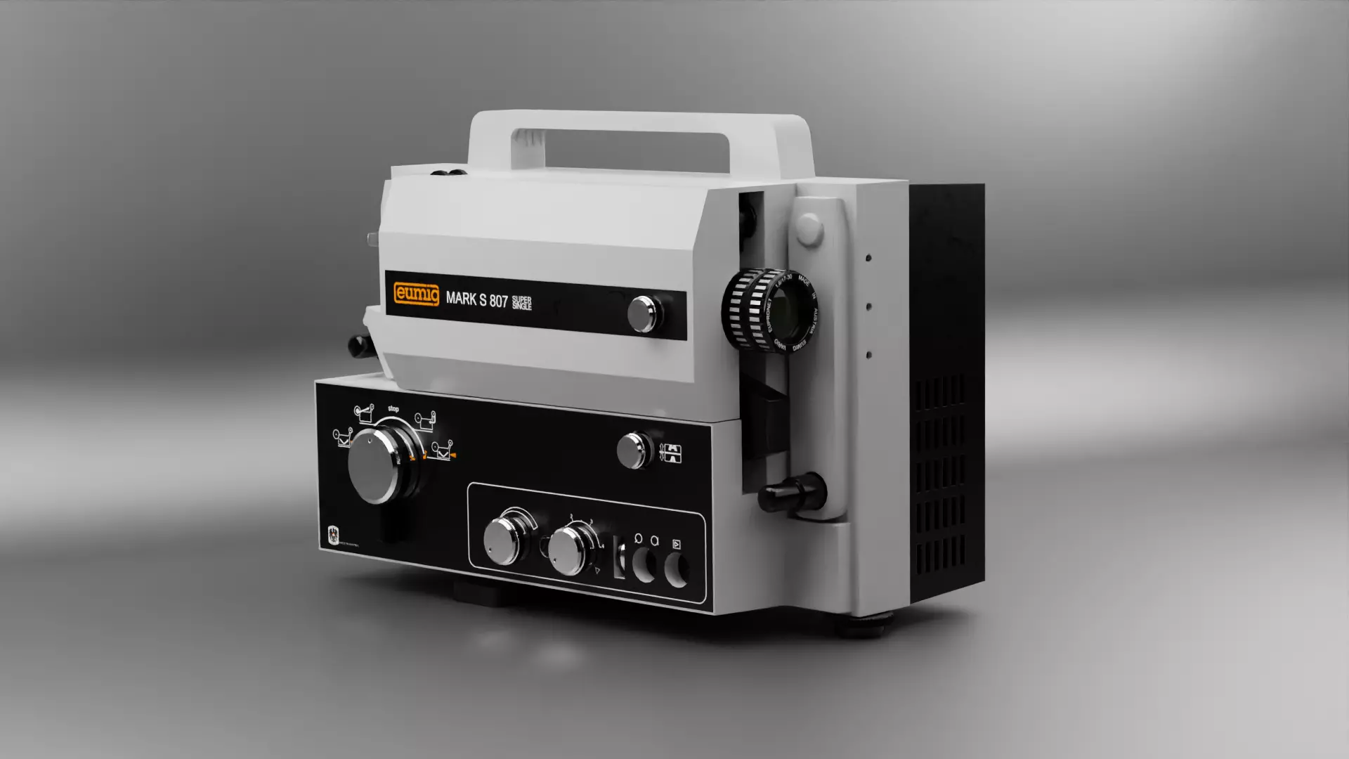 Eumig Mark S 807 Super Single Projector Low-poly 3D model_13
