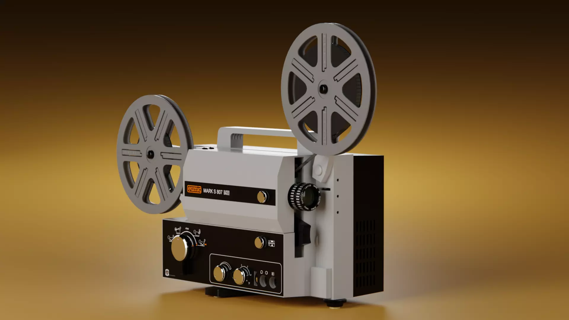 Eumig Mark S 807 Super Single Projector Low-poly 3D model_2