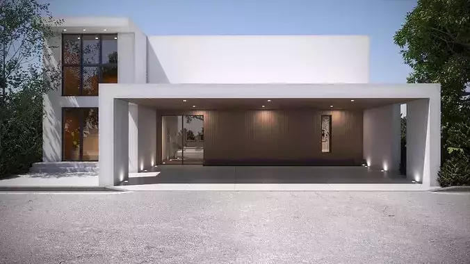 Exterior House Scene 8 Day Dusk 3D model 4