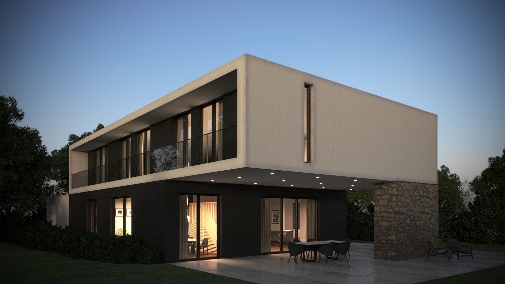 Exterior House Scene 8 Day Dusk 3D model_2