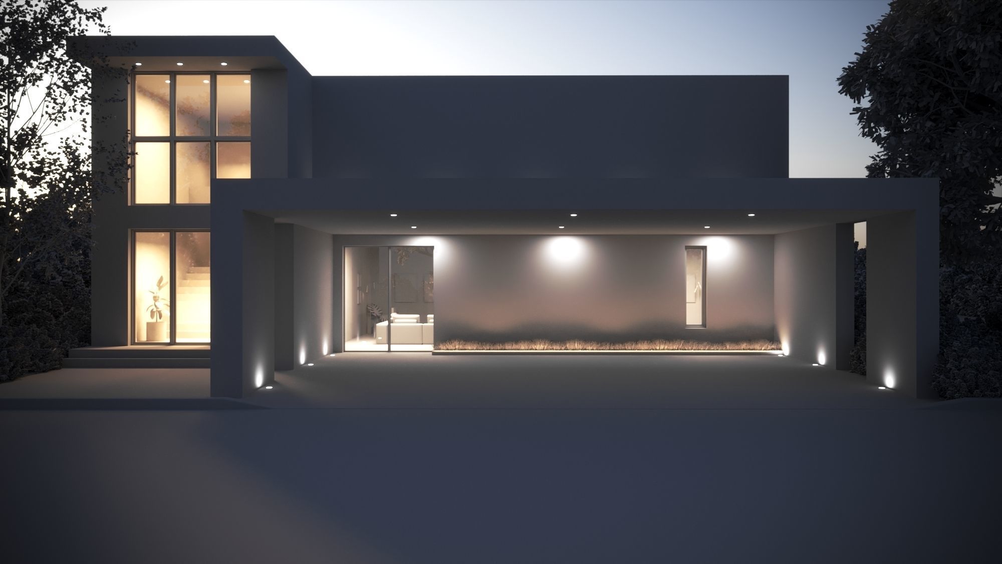 Exterior House Scene 8 Day Dusk 3D model_8